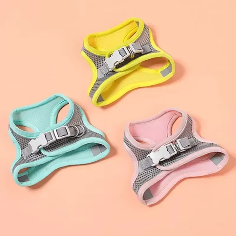 Accessoires pour chiens et chats, collier pour petits chiens, gilet de sécurité, corde de poitrine pour animaux de compagnie, couverture pour chiens, harnais respirant et réglable, fournitures, produi