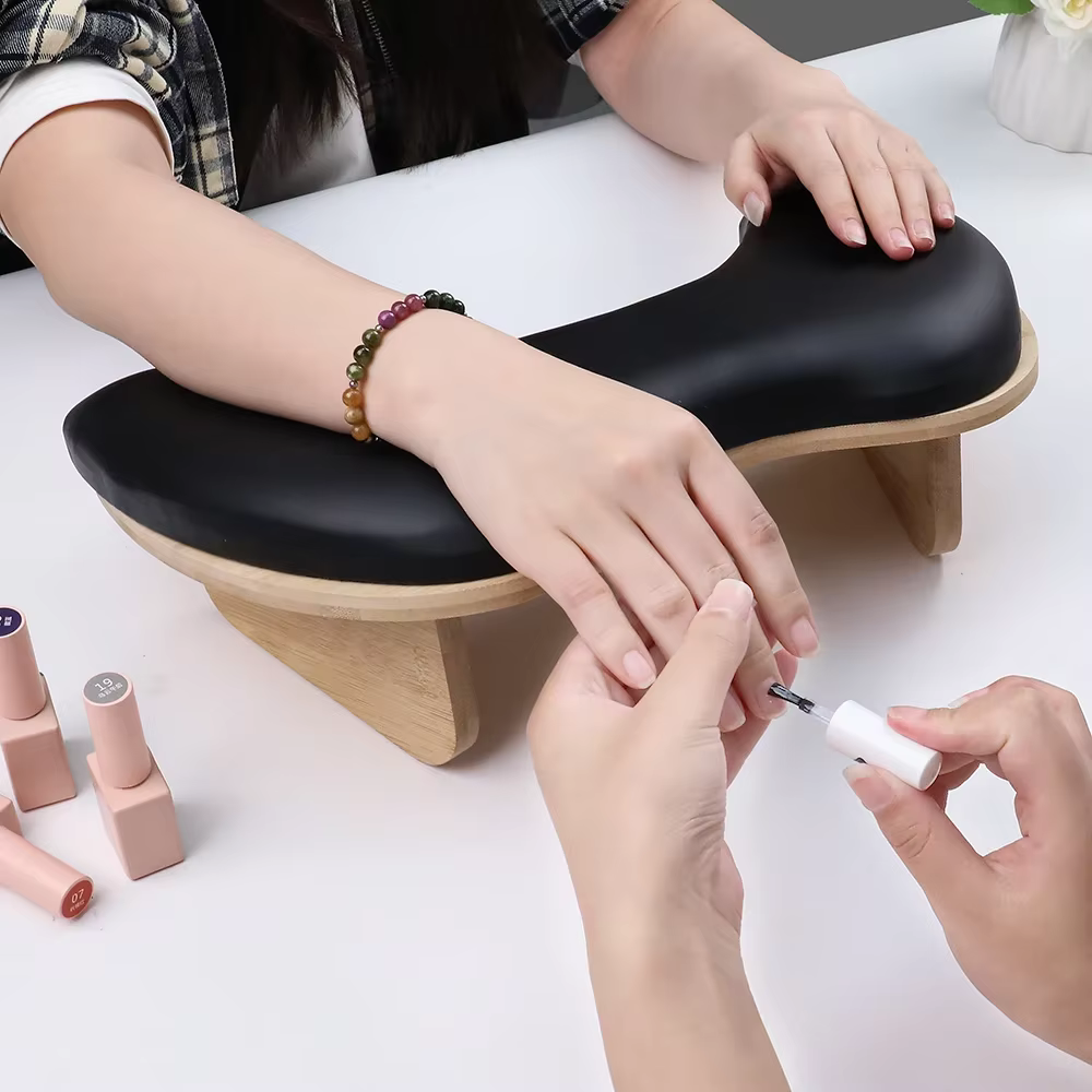 Coussin pour nail art, support de bras incliné en cuir PU