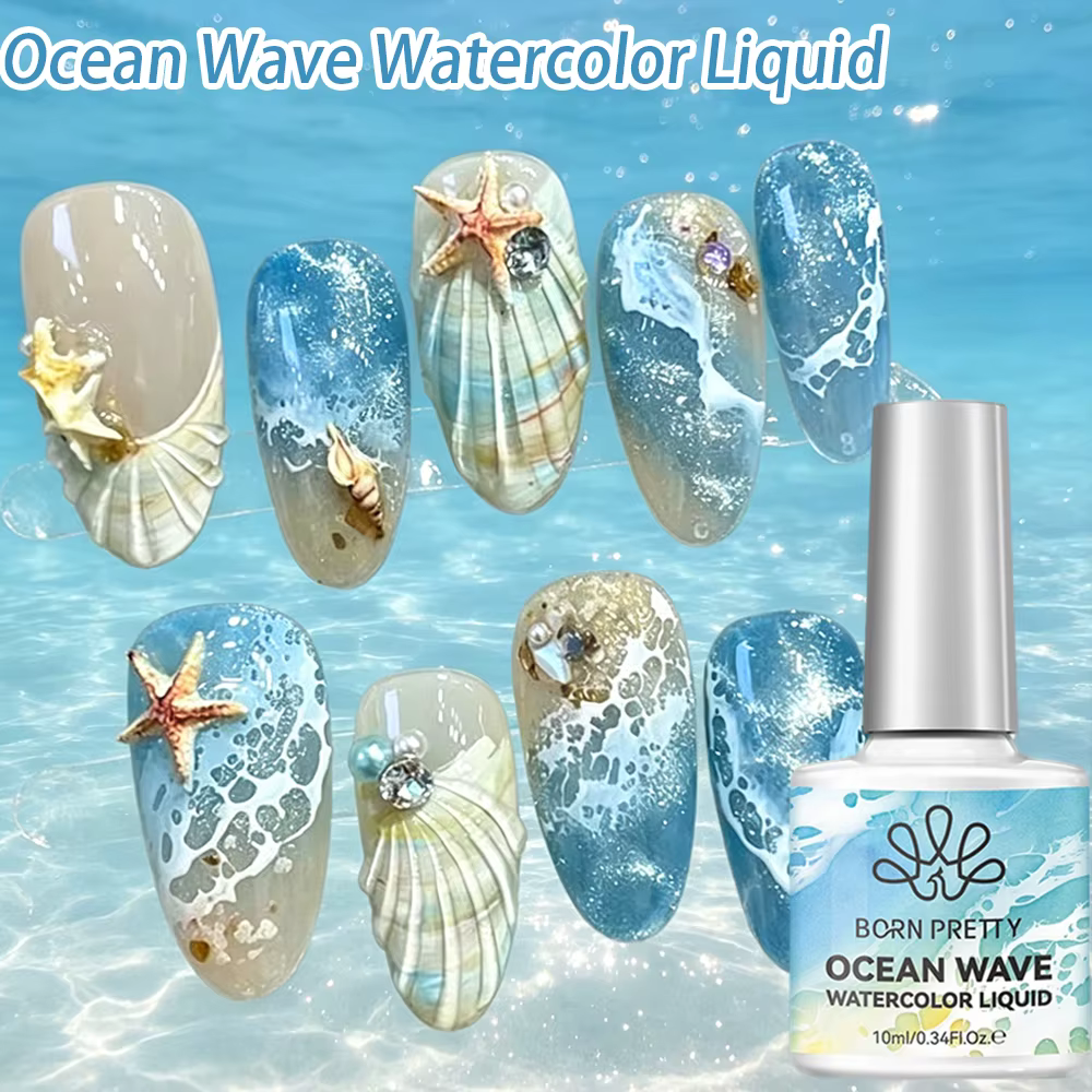 Vernis à ongles gel effet bulle vague de mer blanche 10ml