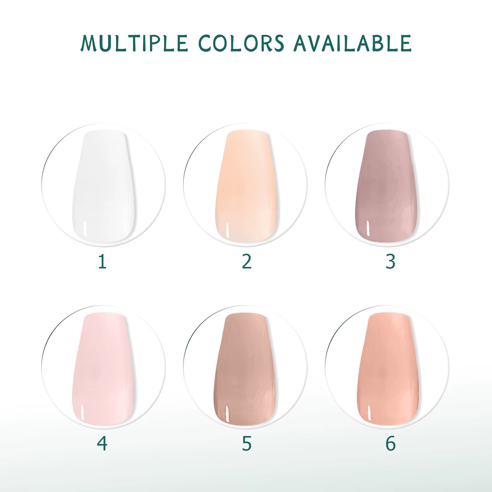 NAILPOP 4 formes 112 pièces couleur nue presse sur ongles naturel pré-coloré Gel