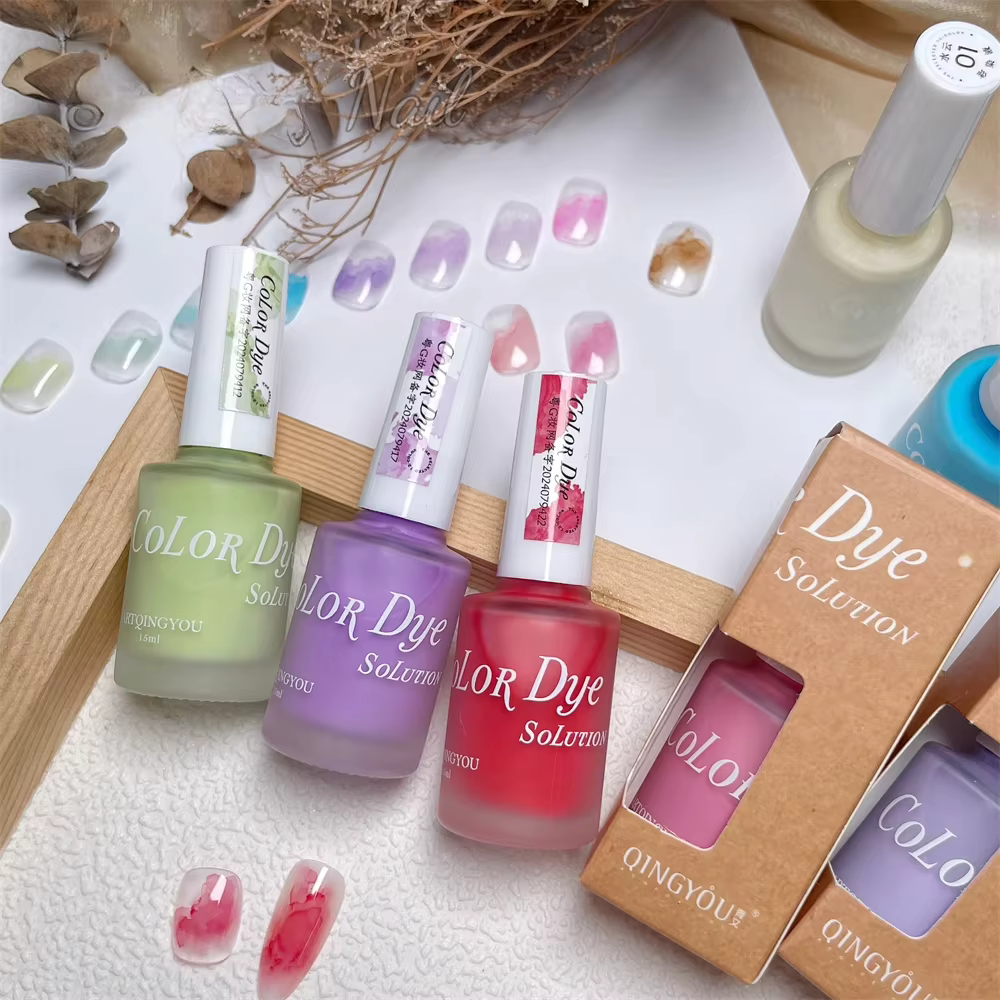 Vernis à ongles gel 15ml effet marbre aquarelle pour motifs floraux DIY