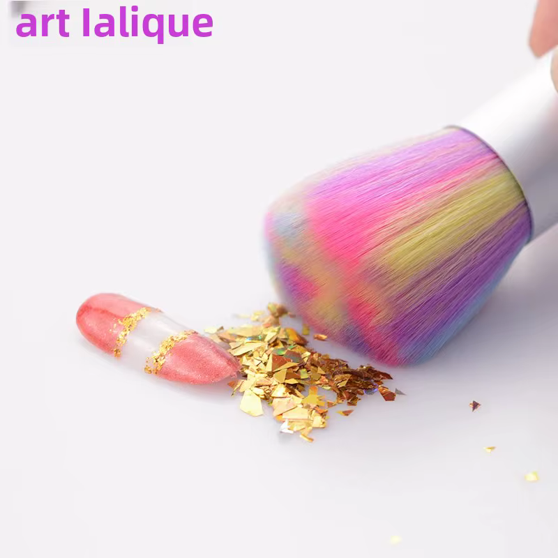 Brosse de nettoyage d'ongles douce rose arc-en-ciel