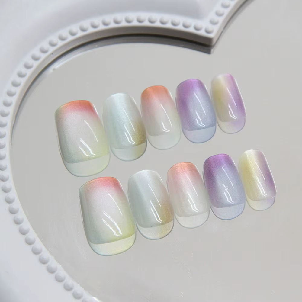 Faux ongles carrés longs et brillants