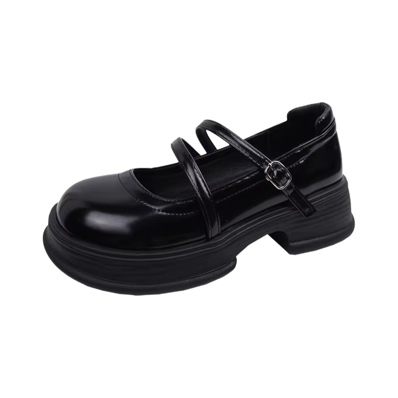 Nouvelles chaussures en cuir blancs pour femmes, style vintage français, à talon épais et semelle souple, idéales pour jupes, à talon carré.