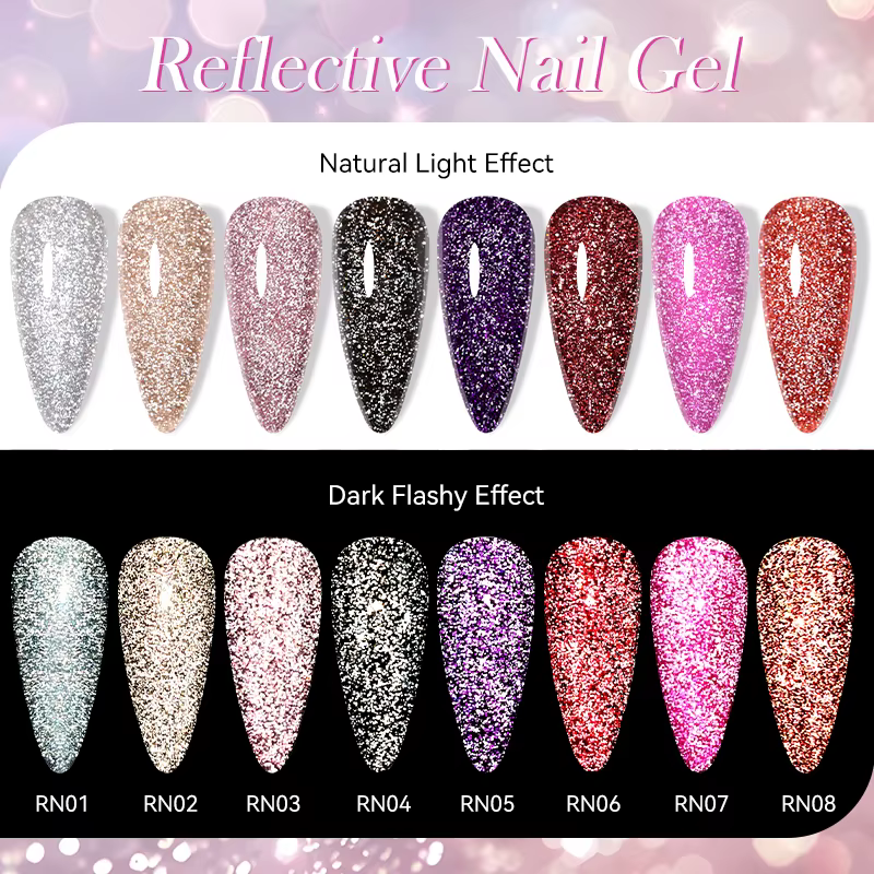 LILYCUTE 7ml brillant Gel réfléchissant vernis à ongles paillettes néon Semi Permanent UV LED Gel tremper Fluorescent
