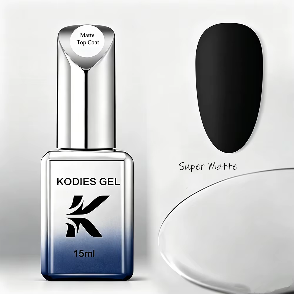 KODIES GEL Top Coat Mat Sans TPO Sans HEMA Vernis à Ongles Semi-Permanent UV/LED Fini Velours Mat pour Manucure