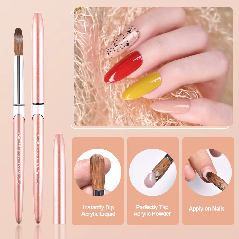 KADS – brosse professionnelle Kolinsky pour ongles
