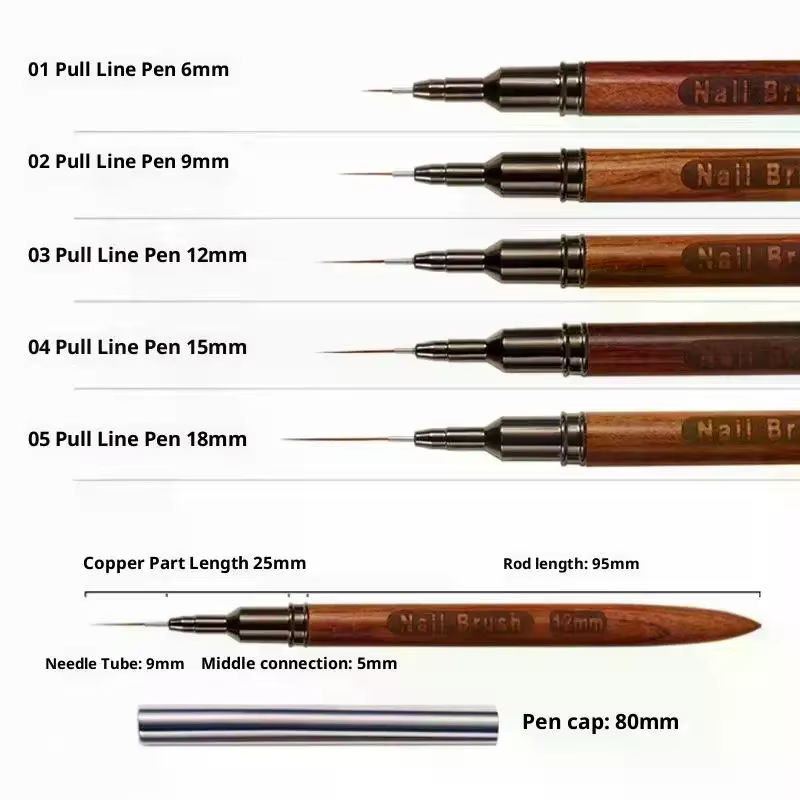 Pinceau à ongles en bois pour gel