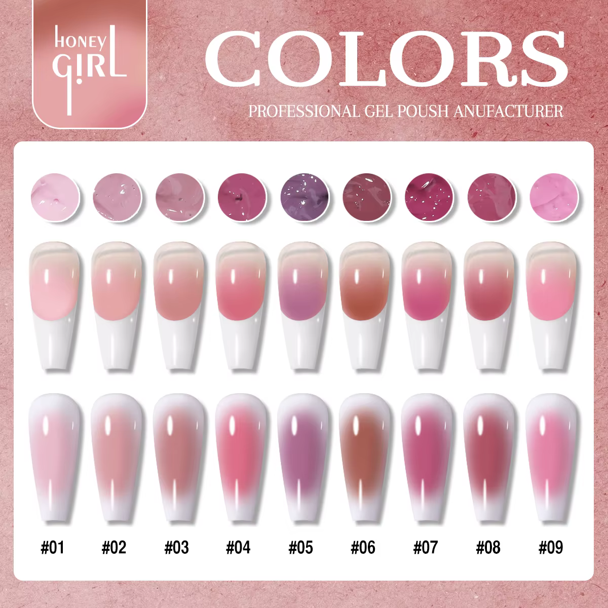 Vernis à ongles gel 9 couleurs