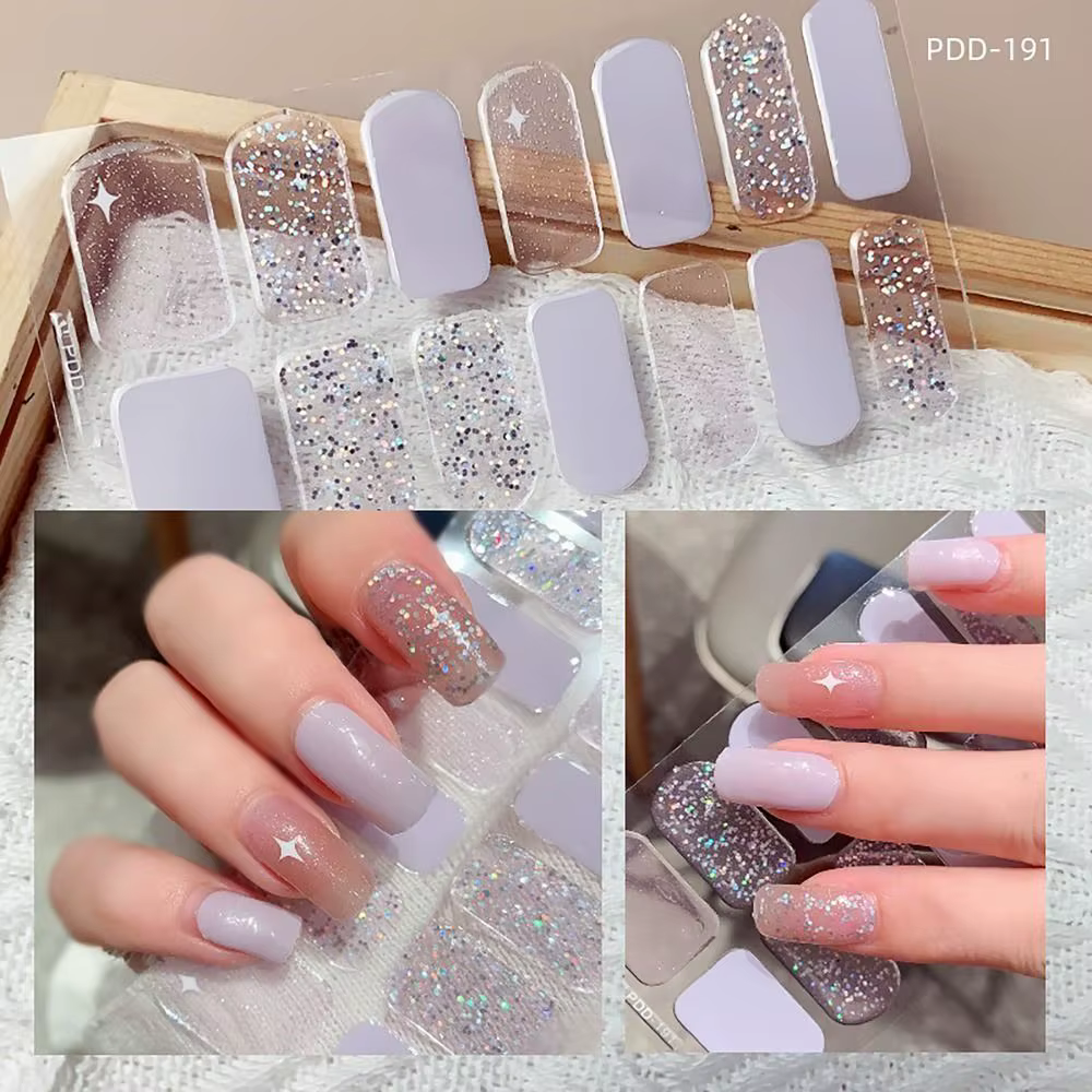 Autocollants Floristiques pour Ongles en Gel Semi-durci