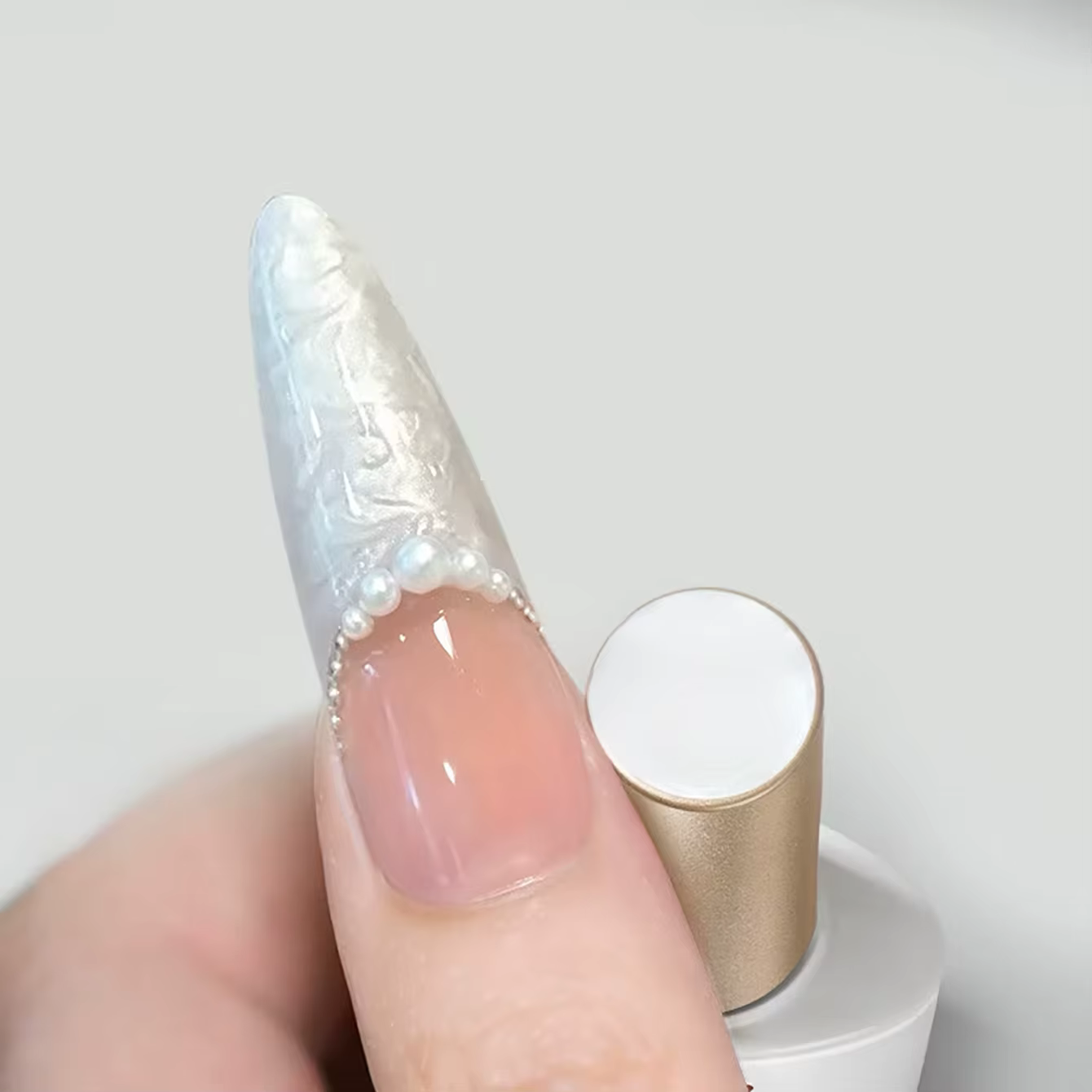 MIANEL 2026 Nouveau Gel à Ongles Blanc Onirique à Texture Tourbillonnante