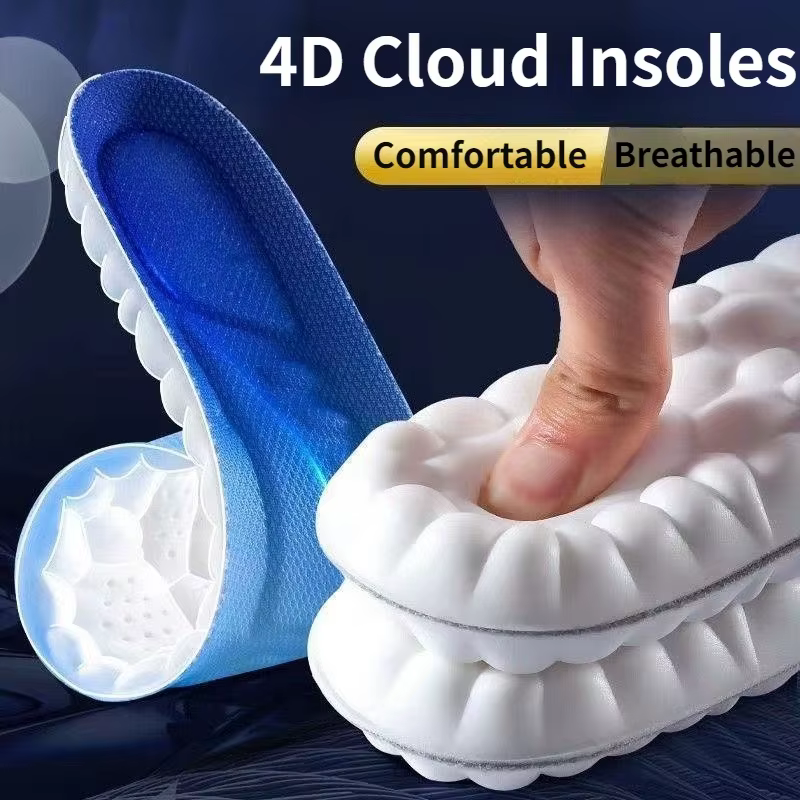 Semelles intérieures de sport pour chaussures, technologie Cloud 4D, semelle en PU, coussin d'absorption des chocs doux et respirant, semelles orthopédiques de course