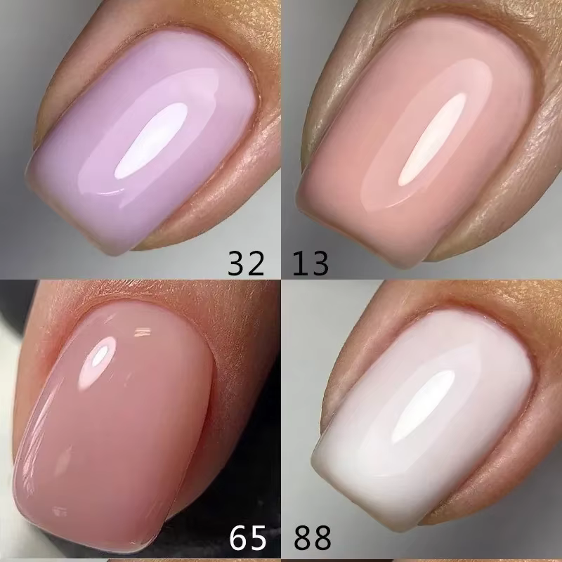 MSHARE Gel de Base en caoutchouc rose laiteux Camouflage couleur manteau tremper les ongles Gels vernis laque 10ml UV