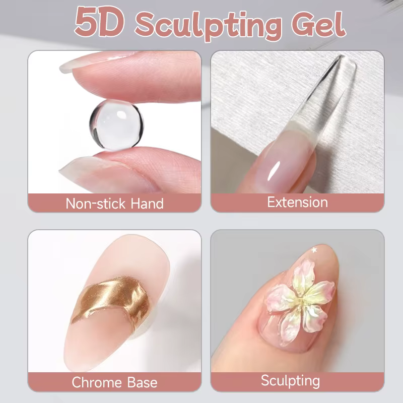 UR SUGAR 15ml Gel de sculpture transparent 5D non collant
