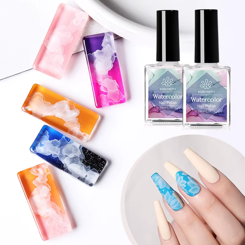 BORN PRETTY aquarelle encre à ongles blanc vernis