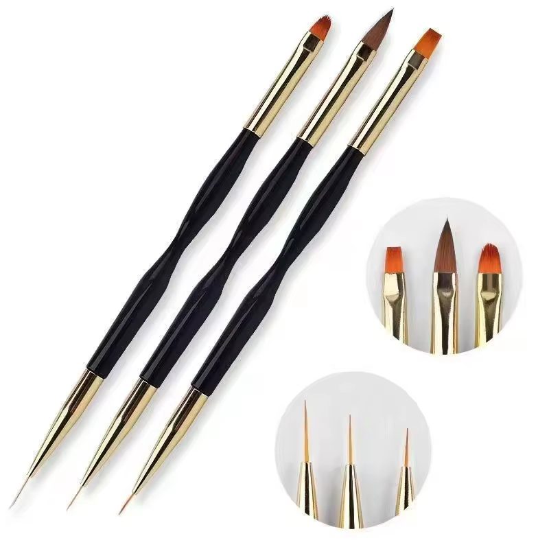 6/31 pièces Nail Art brosse conception pointe peinture dessin sculpture pointillage stylo FlatFan Liner acrylique Gel UV vernis outils d'art des ongles
