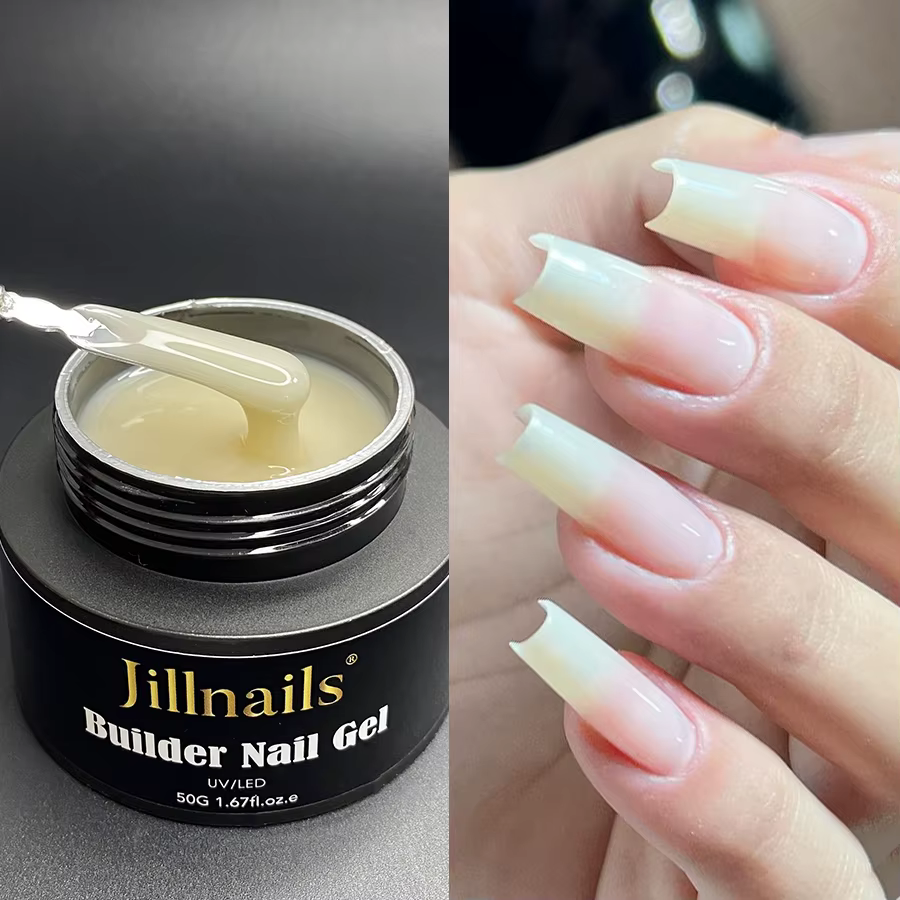 Jillnails 50 ml Gel pour ongles auto-nivelant Gel moyen pour la construction d'extensions d'ongles