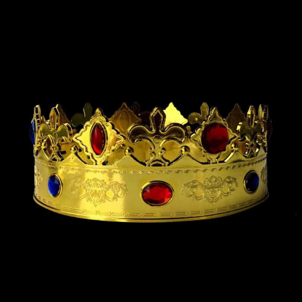 Bijoux fantaisie, accessoire de Costume roi, couronne pour hommes, couronnes de princesse, diadèmes ronds, couronne dorée
