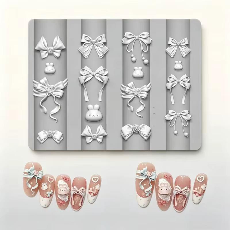 Moule 3D Transparent en Silicone pour Nail Art