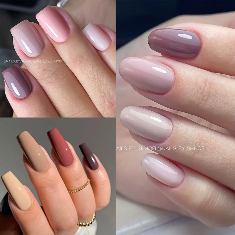 LILYCUTE 7ML rose paillettes vernis à ongles Gel nu naturel longue durée manucure tremper UV LED Nail Art Base couche