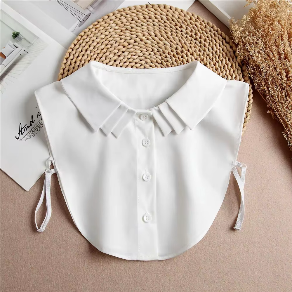 Mode 2025 cravate avant blanc faux col pour les femmes col détachable faux filles Vintage dentelle dames faux col de chemisier