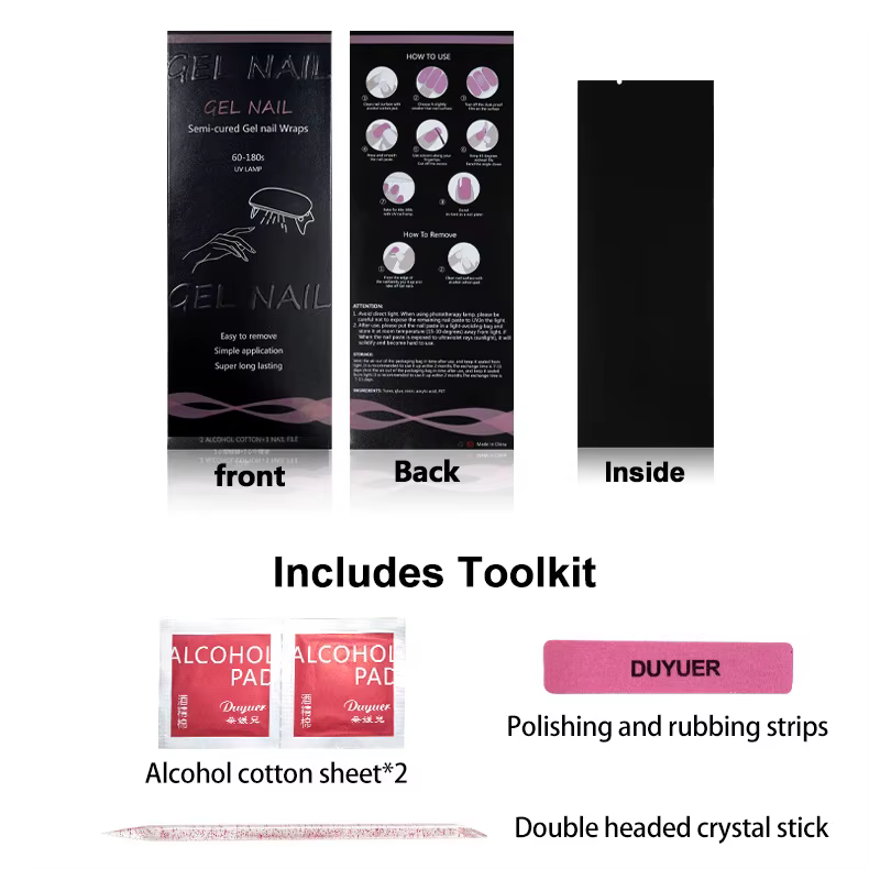 Bandes de gel semi-durcies pour ongles