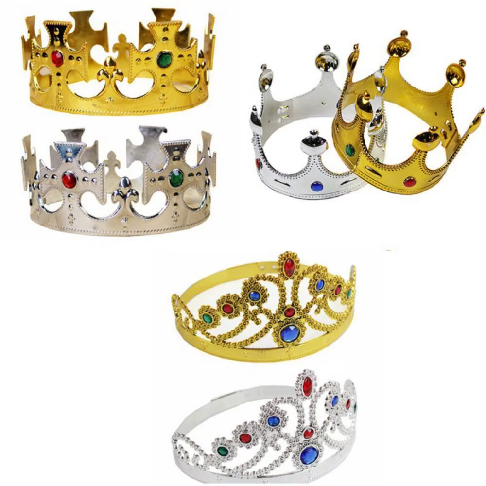 Bijoux fantaisie, accessoire de Costume roi, couronne pour hommes, couronnes de princesse, diadèmes ronds, couronne dorée