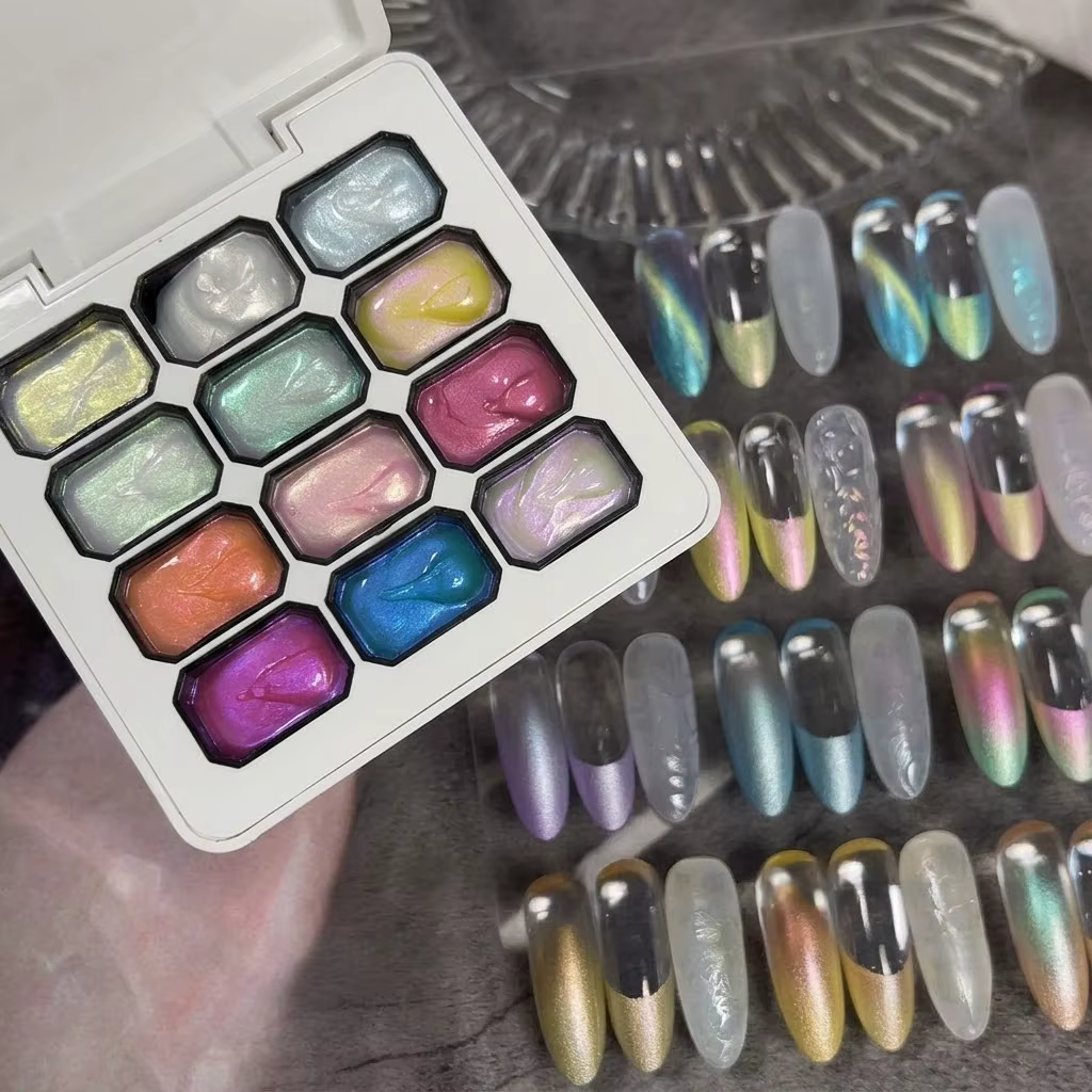 Kit de Gel pour Ongles à Texture Rêveuse 12 Grilles