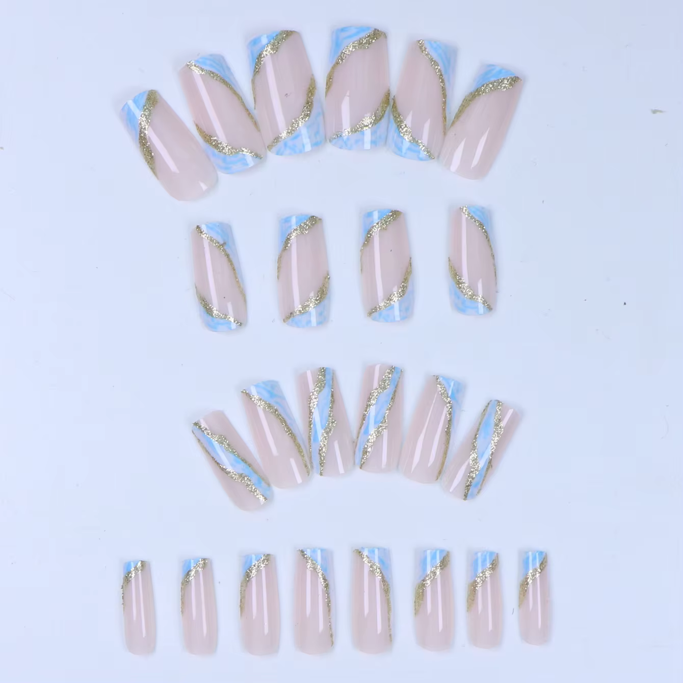 Faux ongles en marbre carré moyen