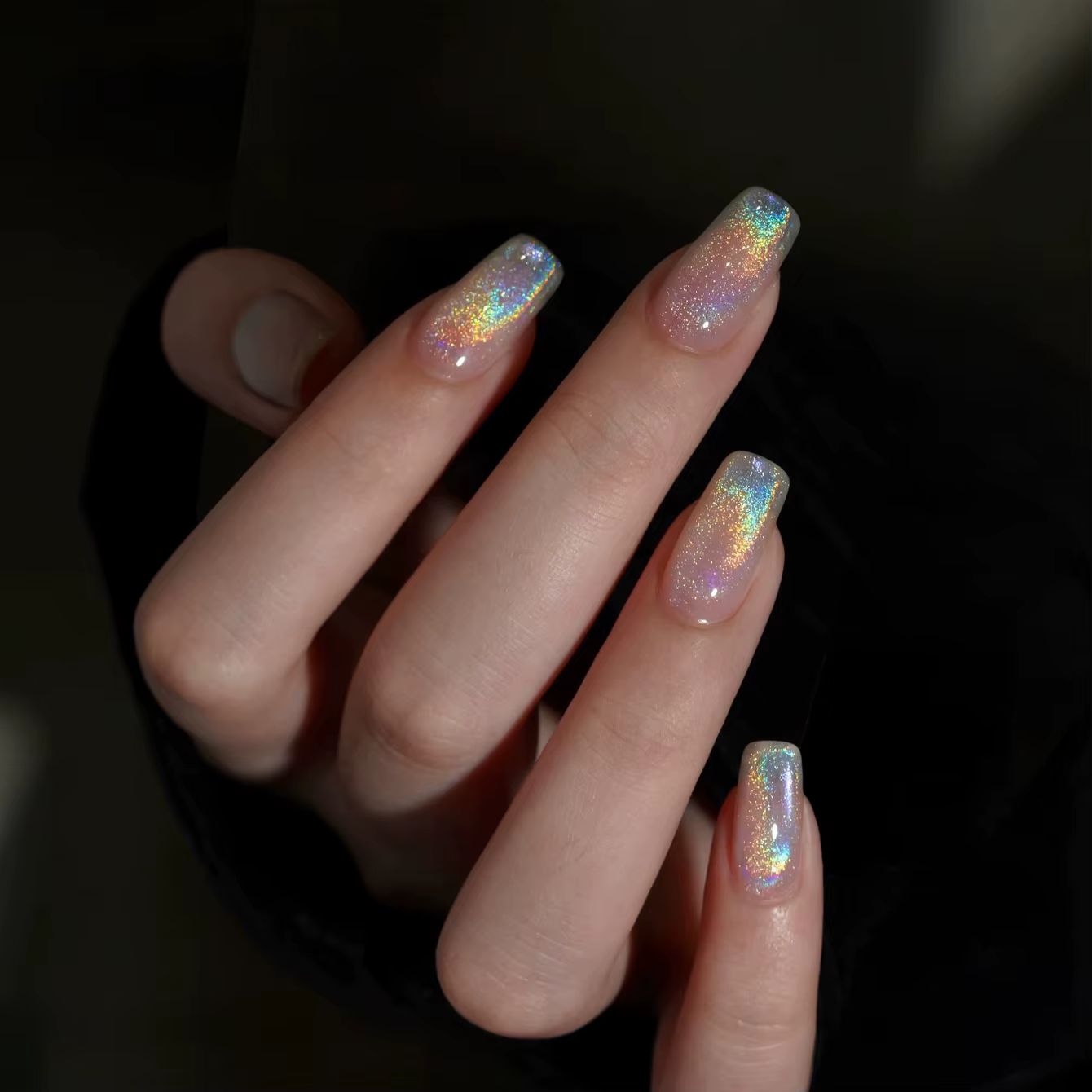 MIANEL Vernis à ongles gel effet œil de chat magnétique arc-en-ciel sans couleur de fond