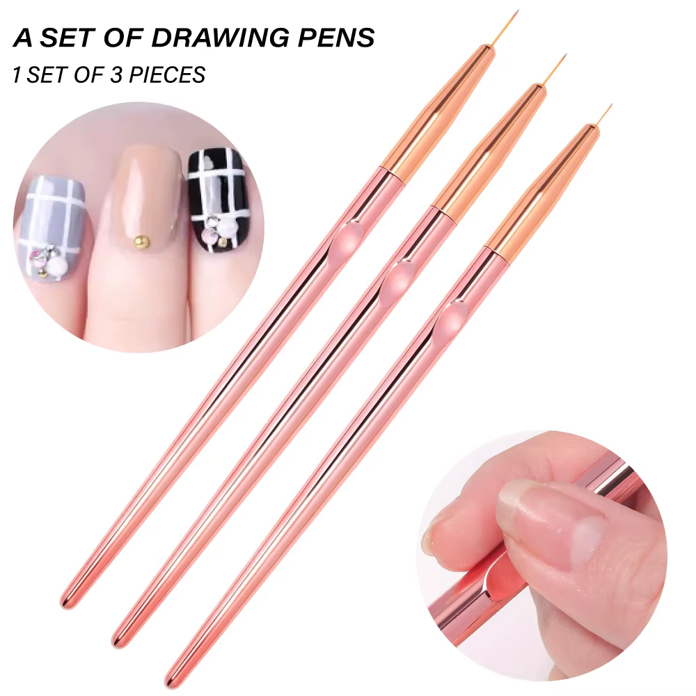 LULAA – ensemble de 3 pinceaux à ongles