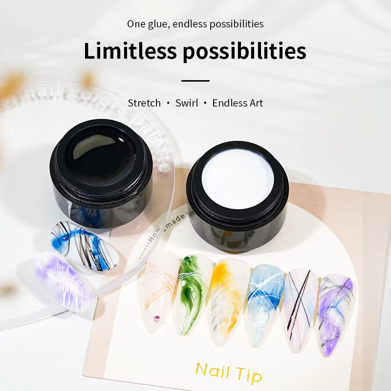 Gel de dessin d'ongles araignée créatif