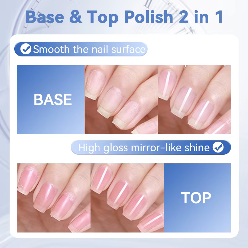 LILYCUTE 7ml vernis à ongles à base d'eau 2 en 1 clair brillant soin