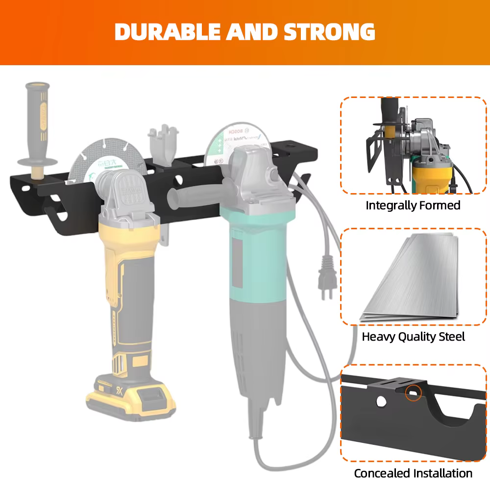 Support de meuleuse d'angle, support à outils en métal Durable avec cintre pour cordon, support mural pour polisseuses, couteaux, organisateur de Garage d'atelier
