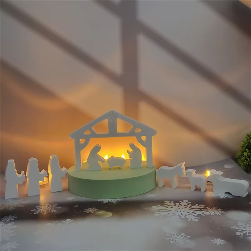 VELIF-la scène de naissance de jésus, moule DIY, décoration de noël, ameublement de maison