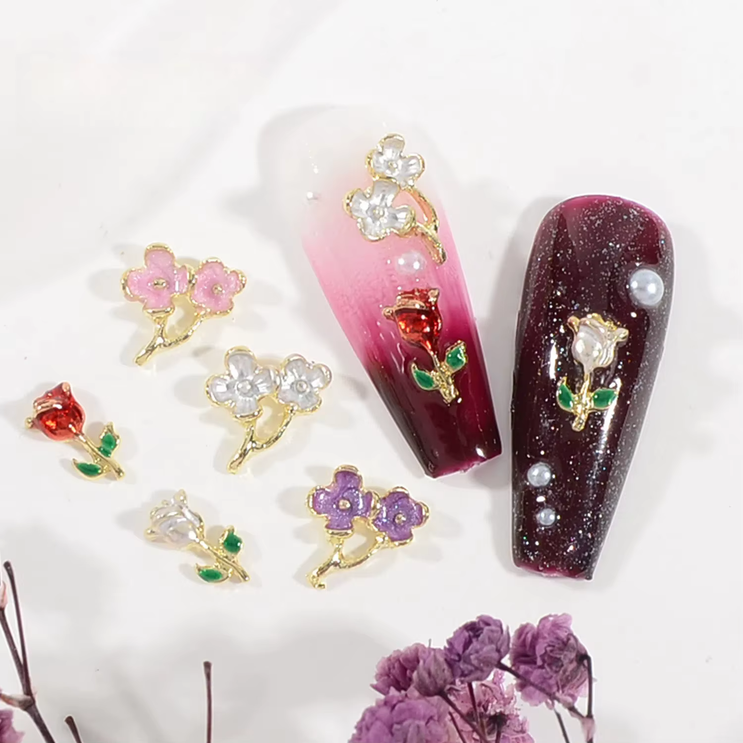 Breloques pour ongles romantiques pour la Saint-Valentin - Accessoires