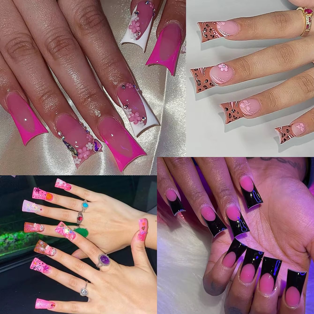 100 faux ongles en forme de bec de canard
