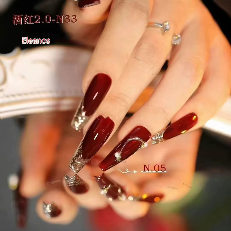 Dannycoll rouge Gel photothérapie polissage 12 pièces paillettes vernis Gel trempage vin