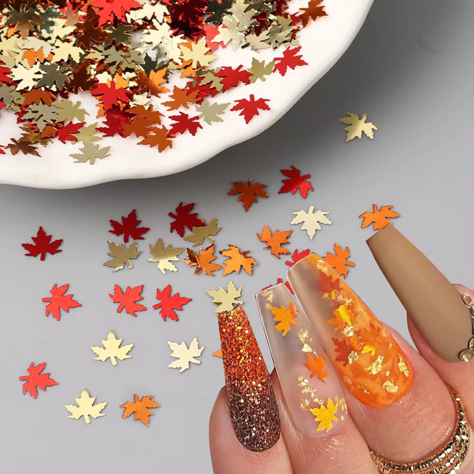 Feuille d'érable de couleurs mélangées pour Nail Art
