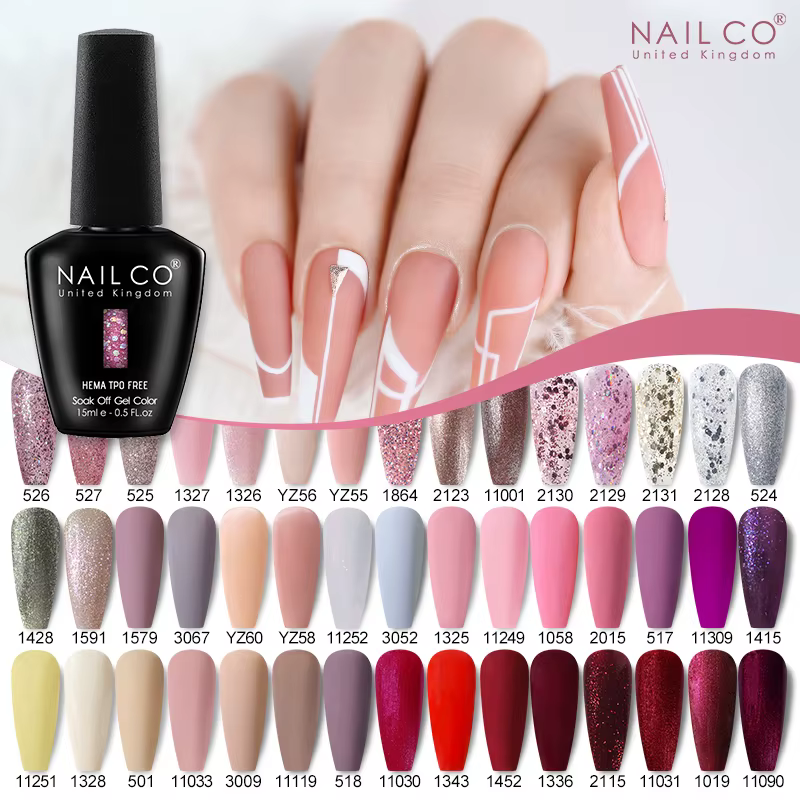 NAILCO 15ml Vernis à ongles gel couleur nude sans HEMA ni TPO