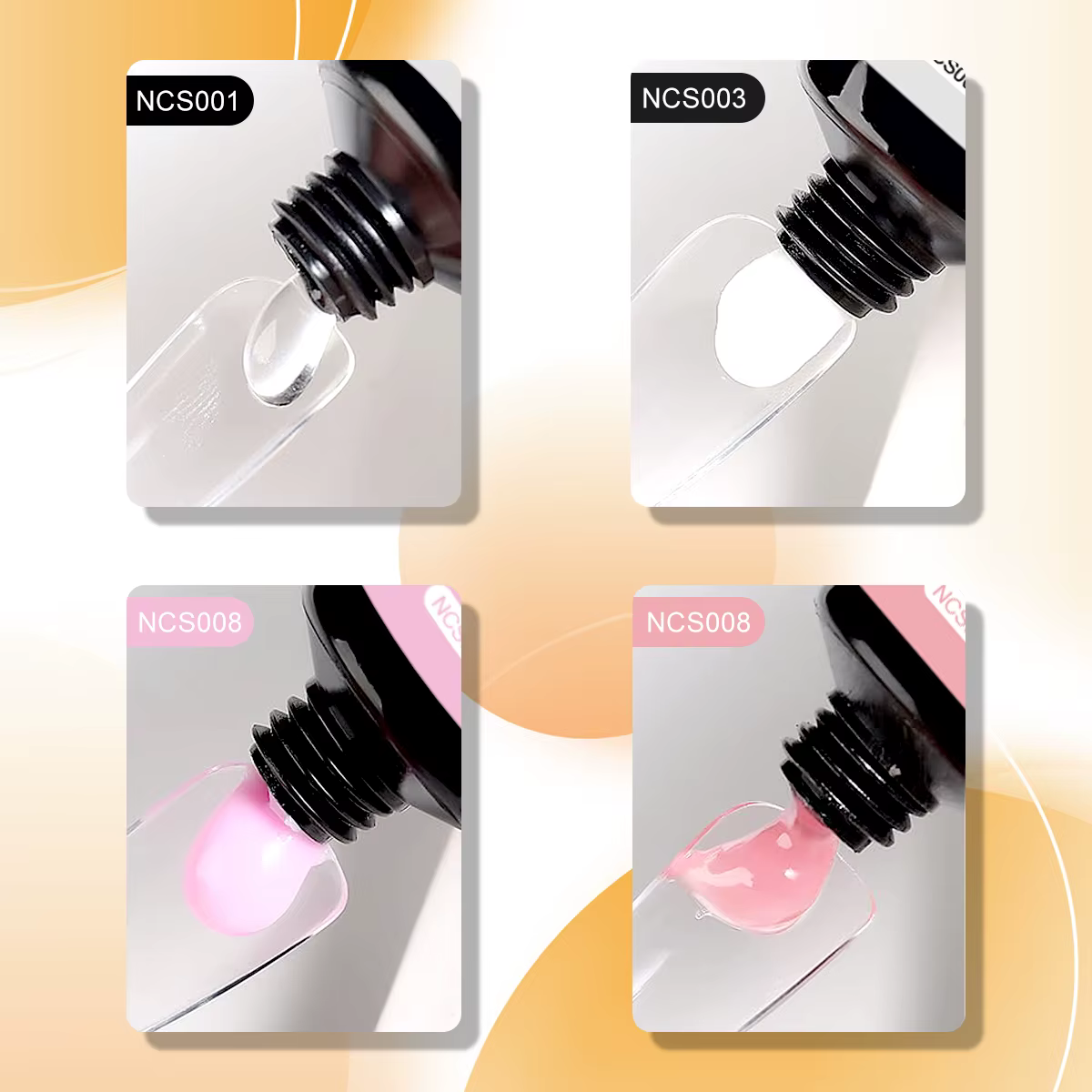 Kit d'extension d'ongles en polygel 4 couleurs NOCIS - Gel de construction résistant et durable avec lampe UV compacte - Obtenez des résultats comme au salon