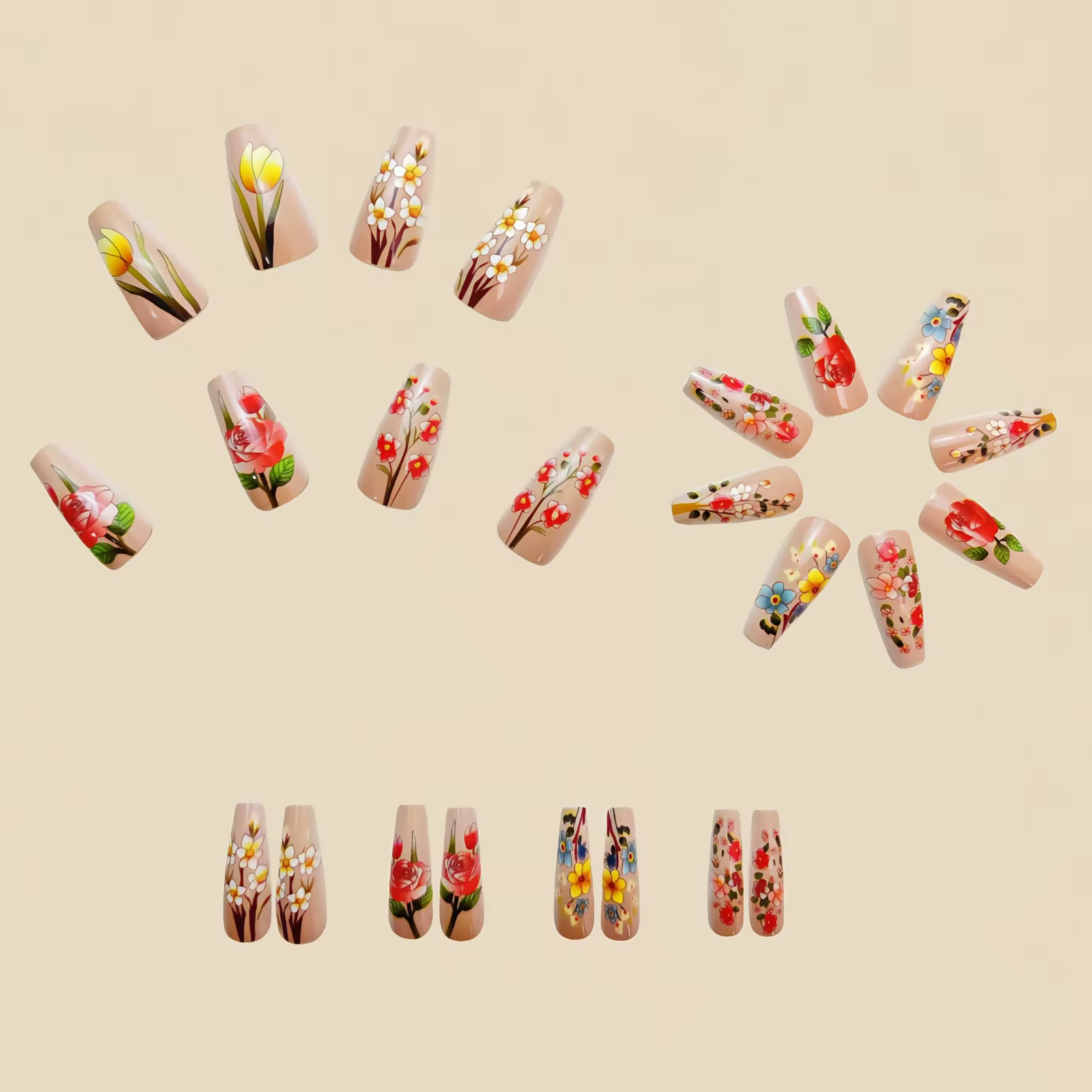 Faux ongles moyens pour femmes et filles