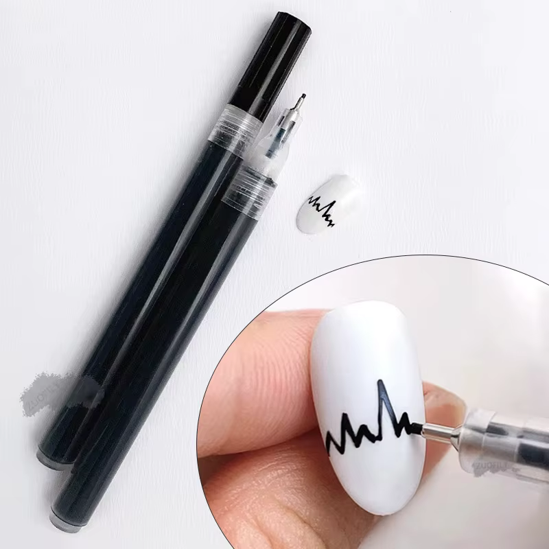 Pinceau coloré noir et blanc pour vernis gel UV