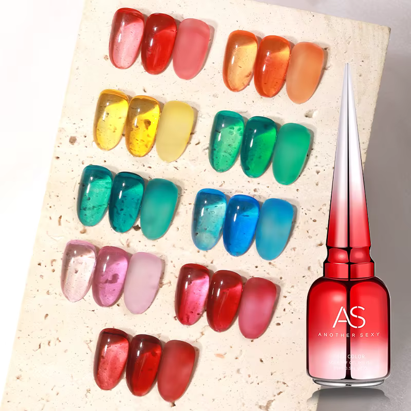 AS 15ml translucide ambre Gel Vernis à ongles couleur marron