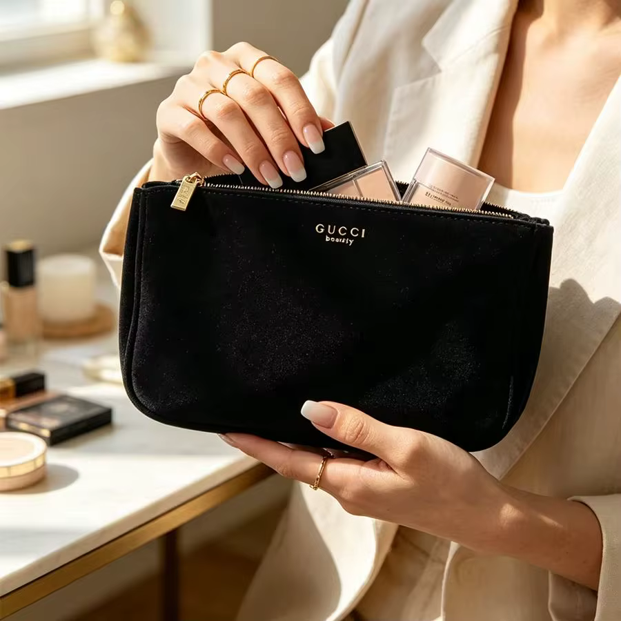 Sac Gucci Gucci Vintage avec fermeture éclair, pochette de rangement pour femme, texture rétro, accessoire portable pour la vie quotidienne, cadeau de mode pour elle