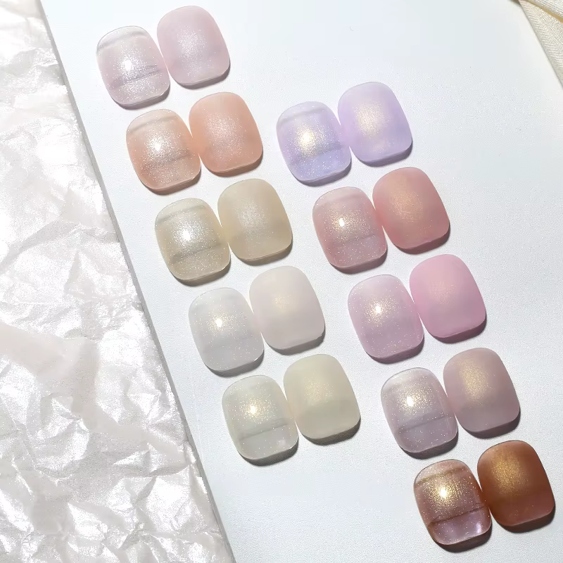 NAILCO 10 Couleurs 10ml Vernis à Ongles Gel Effet Coquille Brillante Paillettes Scintillantes Perle Gel