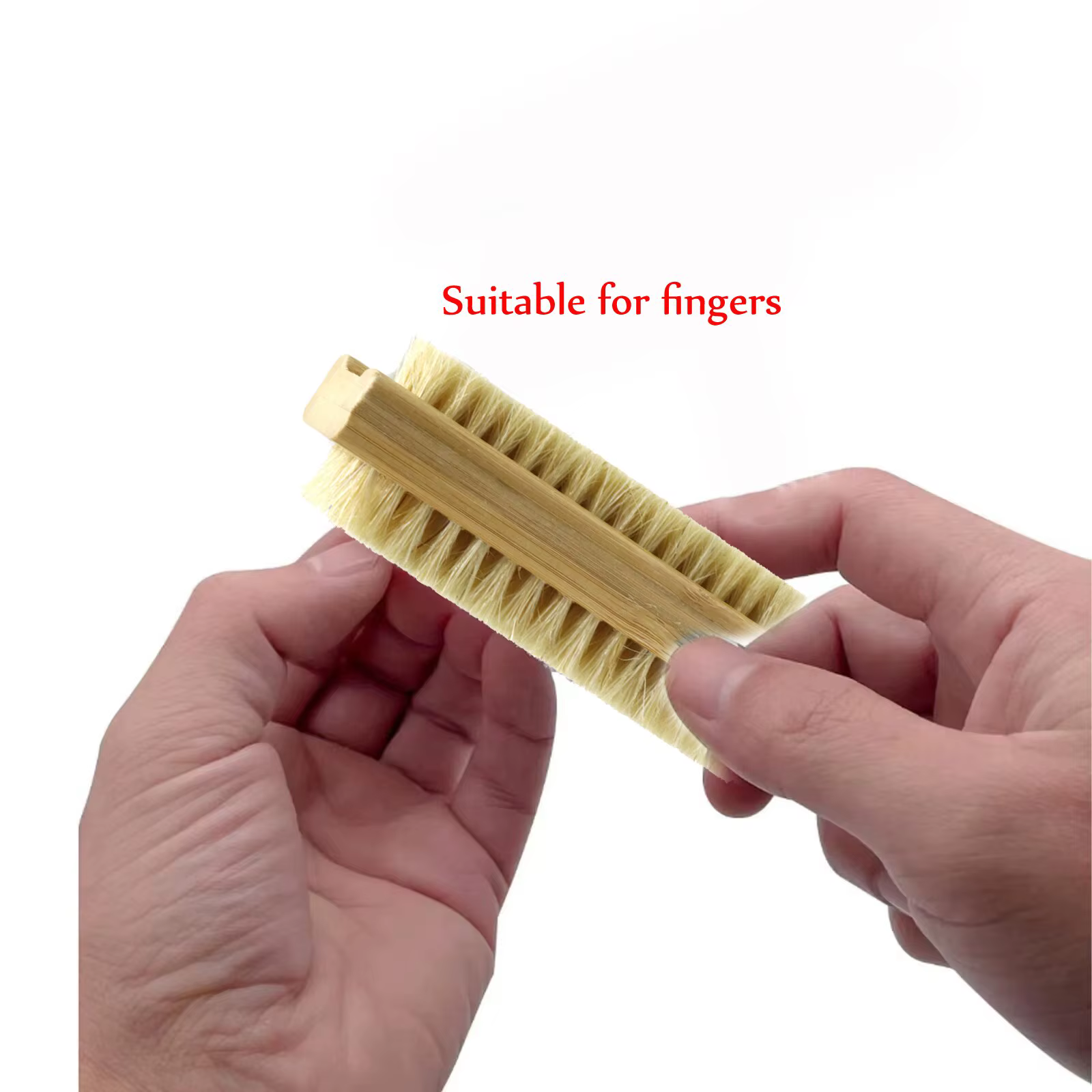 Brosse à Ongles Double Face avec Manche en Bois pour Manucure et Pédicure