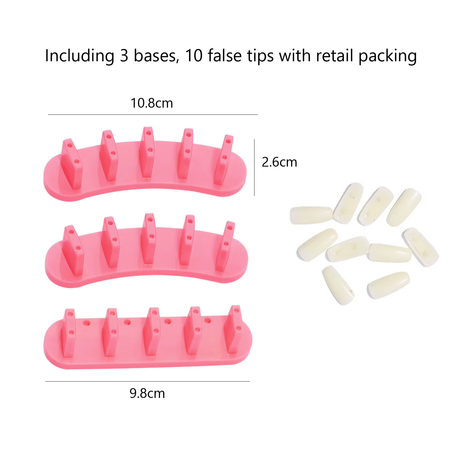 Présentoir à ongles avec embouts de pratique à clipser et base amovible