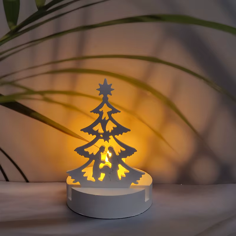 Moule en plâtre de prière de Jésus dans l'arbre de Noël, moule en silicone bricolage, décoration enfichable