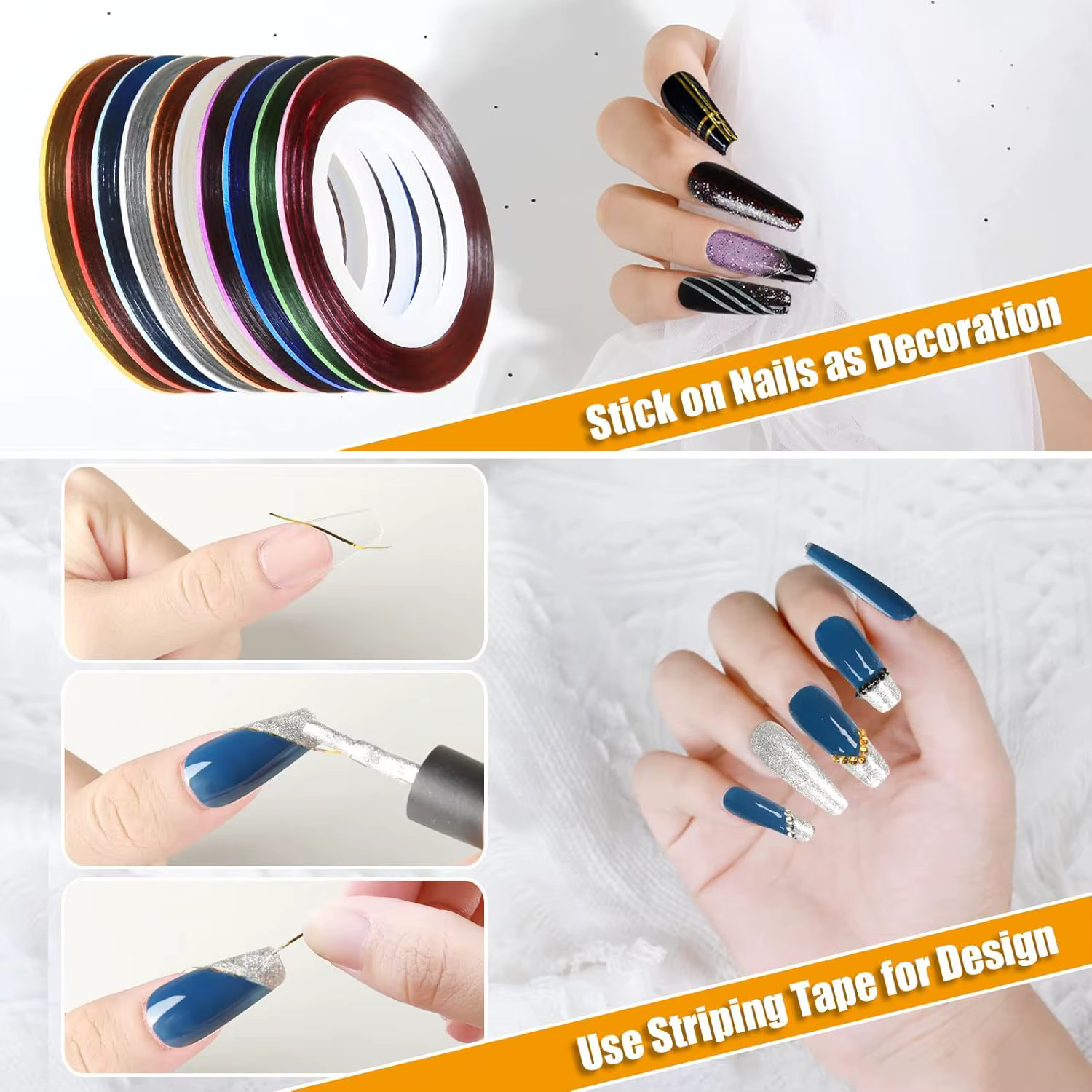 Bandes autocollantes pour nail art